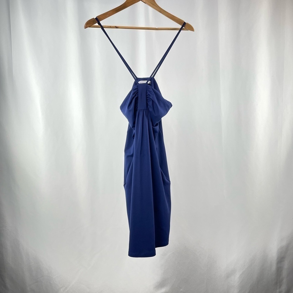Susana Monaco Halter Neck Mini Dress in Blue Size Medium